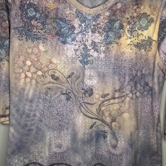 XCIT USA Y2K floral long sleeve woman's top size 1X - Picture 7 of 12